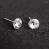 Gestüt Ohrringe Einfache trendige 8mm runde österreichische Kristall niedliche koreanische Piercing für Frauen Party Hochzeit Schmuck