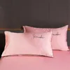 Ensemble de literie en soie lavée Lit de luxe Couleur de couleur Summer Summer Cool Lit Couper Capteau Couettes Couper Couetter Litsheet Sets 240508