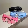 Солнцезащитные очки Y2K Rimless Designer Designer Sunglasses Women for Men 2023 One Piece Trending Luxury Sun Glasses заклепы