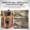 Mini caméra de chasse 12MP Wild Trail Camera infrarouge Vision nocturne Mouvement extérieur Activé Scouting 02s Trigger Po Trap 240428