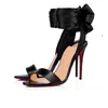 2024 Haber Kırmızı Dipler Topuklu Ayakkabı Moda Kadın Deri Stiletto Peep-Toes Sandalet Slingback Tasarımcı Lüks Pointy Toe Pompa Kauçuk Redbottoms Soafers Kutu
