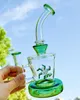 8.7Inch Glass Bong Windmill Spin Recycler Percolator Tungt tjockt vattenrör Pyrex Hosah Reting Pipes Dab Rig Shisha med 14 mm tobakskål