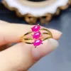 Anillos de racimo FS S925 STERLING SILVER 3 5 mm Certificado de anillo de rubí oval natural Joya de regalo de boda de moda para mujeres Meibapj