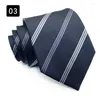 Bow Ties Fashion 8cm Mens Striped Formal Classic Business Coldie Jacquard Neck Woven For Men Groom Wedding Party Colaves