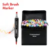 Pens Touchnew 6168 Colors Soft Brush Markers Pen Dual Tips Alcohol Based Markers Set for Manga Drawing Animation Design Art Supplies