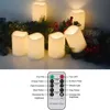 6 pezzi Candela da tè con remoto a tempo Flammeled Sleep Battery Flamed Operated Year Decoration Night Light 240430 240430