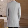 Business Mens Casual Fashion Urban Corée Trend Slim Couleur solide Small Suit Jacket Blazers Blazers Long Robe Coat 240430