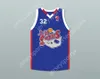 Aangepaste nee heren Jeugd/Kinderen Jimmer Fredette 32 Shanghai Sharks Alternate Blue Basketball Jersey met CBA Patch Top gestikte S-6XL