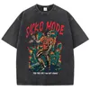 T-shirt vintage américain hommes de mode de mode de rue lavé vieil coton squelette chanteur graphique tshirts fashion tshirt 240507