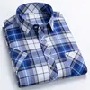 Herren Polos Plaid Kurzarm Shirts für Mann Cotton England Preppy Classic Checked Summer Mode Kleidung Geschäftsmann Casual Casual