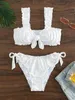 Knot Schiffy Knot Front Tie Side Side Bikini 2024 White Swimsuit Women Swimwear Wex Sexy Sexy Swing Swimming Swim Good Beachwear 240426