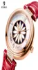 Ruimas Mulheres observam Luxúria Correia de couro vermelho Automático Relógio de relógio mecânico de relógio mecânica Girls Relógio à prova d'água 67761876970