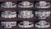 Luxus Real 925 Sterling Silver Oval Princess Cut Ehering Set für Frauen Engagement Band Eternity Schmuck Zirkonia R4975 P08182541895