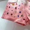 Jeans pour femmes shorts denim diamant européen femmes fashion d'été