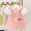 Meisjesjurken kinderen en meisjes kleden prinses kleding beer schattig strandjurk casual baby meisje kleding mode zomerse kleding kinderen en meisjes cl