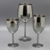 2pcs Klasik Şarap Gözlükleri Paslanmaz Çelik 18 8 Wineglass Bar Fabit