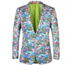 Casual Men men marynarz marynarki Blazer 2017 Nowa marka Blazer Flamingo Wzór druku