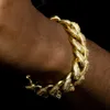 Bracelet hip hop 925 Silver Diamond VVS Moisanite Rose Gold plaqué Miami Cuban Link Chain pour hommes