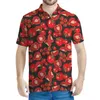 Polos pour hommes Polo graphique rouge graphique Men 3D Carton de dessin animé Tee-shirts T-shirt décontracté T-shirt Revers surdimensionné surdimensionné