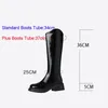 Stiefel Seite Reißverschluss Mode runde Zehenschuhe 5cm Med Chunky Heel Black Brown handgefertigt elegante Winter Frauen Knie hohe ldi38 muyisexi