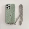 Vävt japanska och koreanska kort med diagonal tvärdesign, lämplig för iPhone 15 -telefonfodral, iPhone14 Promax Protective Case