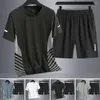 Мужские спортивные костюмы тренировочные футболки Set Set Smother Sport Sport Outfit O-образный с коротким рукавом для баскетбола для баскетбола