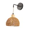 Wandlamp Rattan SCONCE E26/E27 BASE Handgemaakte schaduw Hand geweven licht voor badkamer keuken slaapkamer leesingang