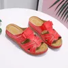 Hausschuhe PU Mid Heel Gummi Basic Lason Ladies Schuhe zum Verkauf 2024 Keile peep Zehen flache Sommer Frauen