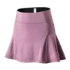 Jupes skorts femmes sports jupe courte de couleur solide jupe de tennis de fitness doublé de jupe de gymnase anti-lumière de gymnase