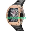 RM Luxury Watches Mechanical Watch Mills Men's Watch RM011 Felipe Massa Time Code Rose Gold Stso