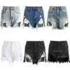 Pantalones cortos de mujer pantalones cortos de mezclilla de jeans altos jeans flacos de dobladillo retro de cintura cruda de cinta cruda 25-30