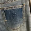Retro gewaschene Jeans Frauen Designer Slim Jean Hosen Klassische Buchstaben Druckhosen Tasche Casual Girls Denim Hosen
