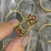 Marka mody podwójna litera pierścionka kobiety kryształowy pierścień High Edition 18K Gold Ring Men Luxury Designer Pierście
