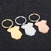 50PCS Stainless Steel Blank Dog Tag Round Fish Bone Clothes Keychain Pendants For Necklaces Custom DIY Jewelry Making 240508