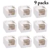 Wrap regalo 9pcs Cupcake Box 4 Compartments Paper Bakery Treat With Worse Boxes Birthday Party Forniture