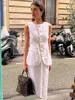 Arbeitskleider französische elegante weiße 2 -teilige Frauen 2024 Sommer Square Square Kragen