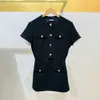 tops dresses for woman 2024 new French niche temperament with a sense of luxury, elegant black waistband, slim knit dress, short skirt for women