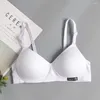 BRAS Women Fitness Yoga Top Deep V Bra Triangle Cup BRALETTE BENLESS SPORTS Sömlös Push Up Women's Tube Crop