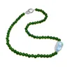 Colliers pendants S925 Silver Jade Green Jade Chalcedony Collier de perle baroque naturel épisser la chaîne de chinois à la mode et à la mode de nouvelles femmes chinoises