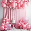 Украшение вечеринки 85pcs Установите 5-дюймовый розовый P02 Латексный воздушный шар 32,8 фута розовая алюминиевая фольга Висящие вихревые воздушные шары на день рождения