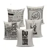 Custom Cushions Black White Elegant Letter Cushion Cover Decorative Pillows For Sofa Home Bubble Chair Woven Linen Throw Pillow6730714