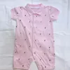 Designer Baby Rompers Polo Jumpsuits Polo Jumpsuits Boy Girl Kinderen Zomer Pure katoenen roze witte paarse kleding 1-2 jaar oude kinderkleding D9SN#