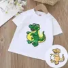 Футболки New Ldren Sequin Cartoon Cartoon Panda Abrimelon Изменение коротки