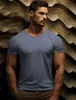 2024 Neues Herren-T-Shirt Pure Grey Schnelltrocknen kurz schläfrig Baumwolltop Slim Fit Urban Fashion Sommer Top S-4xl ddtxa67