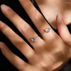 Cluster Rings S925 Silver Ring Water Droplet Moonlight Stone Style Sweet Love Simple Fashion mångsidiga smycken för kvinnor