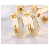 Womens Luxury Jewelry Gold Plated 18k Brass Zirconia S925 Latest Fashion Moon Glitter Diamond Earrings