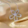 Ontwerper Hoge versie Hoge versie Van Sunflower ketting Dames klassieke volledige diamant grote bloem hanger Bloemblaadjes Lucky Grass Collar Chain