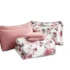 Set di biancheria da letto set di 7 pezzi rosa con un letto con una borsa morbida in fibra ultra-fine set completo di biancheria da letto tutte le stagioni comfort floreale set extra grande J240507