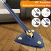 Triangle Cleaning Mop 360° Rotatable Telescopic Squeeze Wet and Dry Use Water Absorption Home Ceiling Floor Tool 240508