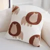 Cartoon Horse Lion Elephant Point Shape Embroidered Pillow Cover Cushion Cotton Pillowcase Flora Sofa Bedroom Home Decor 240508